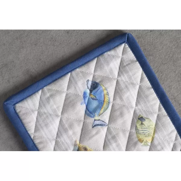 imageMaison d Hermine Potholders 100 Cotton 8quotx8quot Hotpads Heat Resistant with Loop Pot Holder Baking Grilling Home Handling Hot Pans Botanical Fresh  SpringSummer39  Poisson