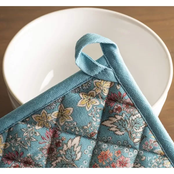 imageMaison d Hermine Potholders 100 Cotton 8quotx8quot Hotpads Heat Resistant with Loop Pot Holder Baking Grilling Home Handling Hot Pans Botanical Fresh  SpringSummer4  Marquise