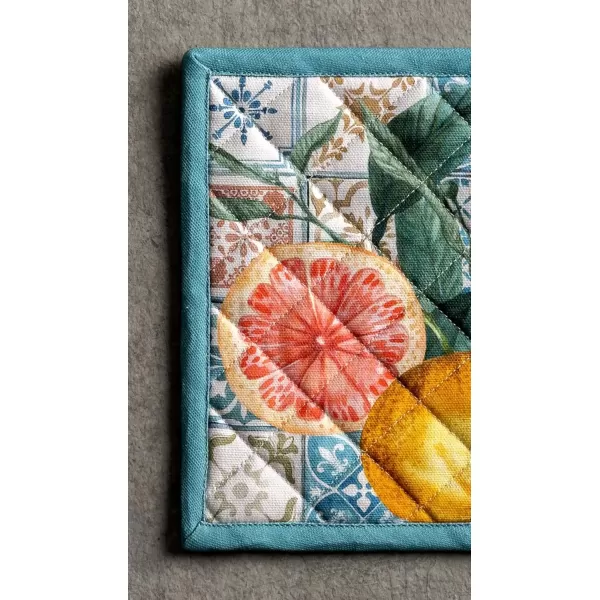 imageMaison d Hermine Potholders 100 Cotton 8quotx8quot Hotpads Heat Resistant with Loop Pot Holder Baking Grilling Home Handling Hot Pans Botanical Fresh  SpringSummer12  Agrume