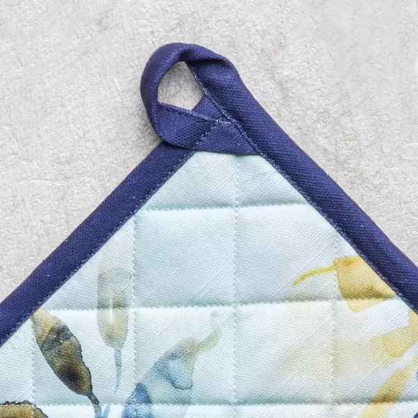 imageMaison d Hermine Potholders 100 Cotton 8quotx8quot Hotpads Heat Resistant with Loop Pot Holder Baking Grilling Home Handling Hot Pans Botanical Fresh  SpringSummer25  Lazy Summer Days