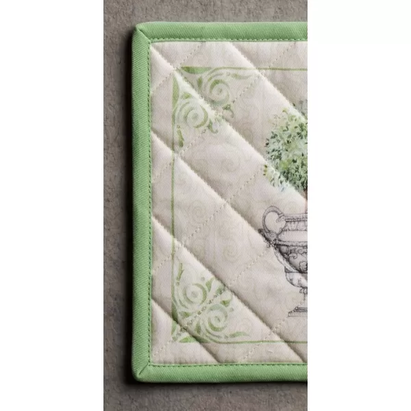 imageMaison d Hermine Potholders 100 Cotton 8quotx8quot Hotpads Heat Resistant with Loop Pot Holder Baking Grilling Home Handling Hot Pans Botanical Fresh  SpringSummer16  Jardin Du Roy