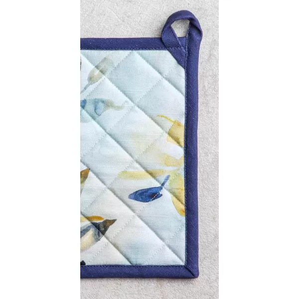 imageMaison d Hermine Potholders 100 Cotton 8quotx8quot Hotpads Heat Resistant with Loop Pot Holder Baking Grilling Home Handling Hot Pans Botanical Fresh  SpringSummer25  Lazy Summer Days