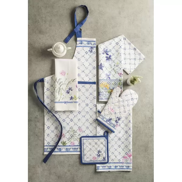 imageMaison d Hermine Potholders 100 Cotton 8quotx8quot Hotpads Heat Resistant with Loop Pot Holder Baking Grilling Home Handling Hot Pans Botanical Fresh  SpringSummer8  Faience