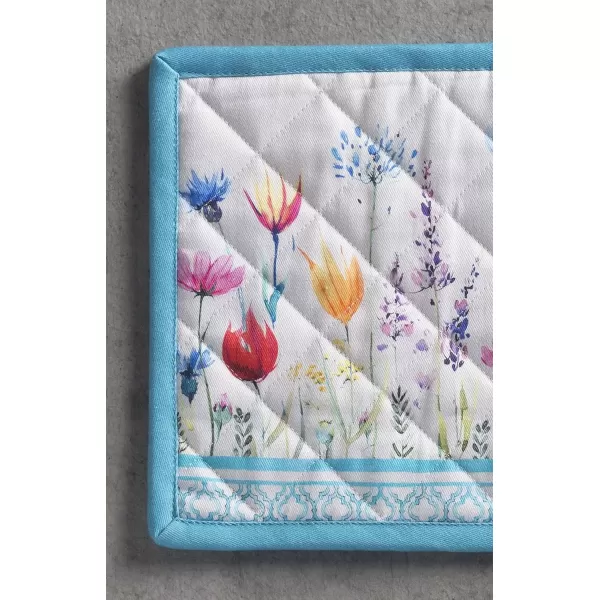 imageMaison d Hermine Potholders 100 Cotton 8quotx8quot Hotpads Heat Resistant with Loop Pot Holder Baking Grilling Home Handling Hot Pans Botanical Fresh  SpringSummer37  Flower in the Field