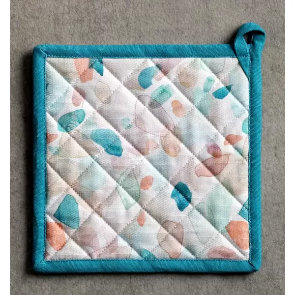 imageMaison d Hermine Potholders 100 Cotton 8quotx8quot Hotpads Heat Resistant with Loop Pot Holder Baking Grilling Home Handling Hot Pans Botanical Fresh  SpringSummer45  Summer Picnic