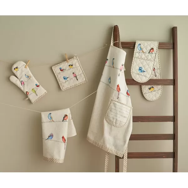 imageMaison d Hermine Potholders 100 Cotton 8quotx8quot Hotpads Heat Resistant with Loop Pot Holder Baking Grilling Home Handling Hot Pans Botanical Fresh  SpringSummer1  Birdies on Wire