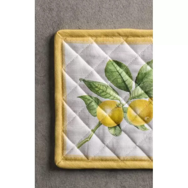 imageMaison d Hermine Potholders 100 Cotton 8quotx8quot Hotpads Heat Resistant with Loop Pot Holder Baking Grilling Home Handling Hot Pans Botanical Fresh  SpringSummer3  Limoncello