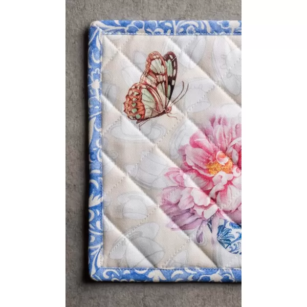 imageMaison d Hermine Potholders 100 Cotton 8quotx8quot Hotpads Heat Resistant with Loop Pot Holder Baking Grilling Home Handling Hot Pans Botanical Fresh  SpringSummer2  Canton