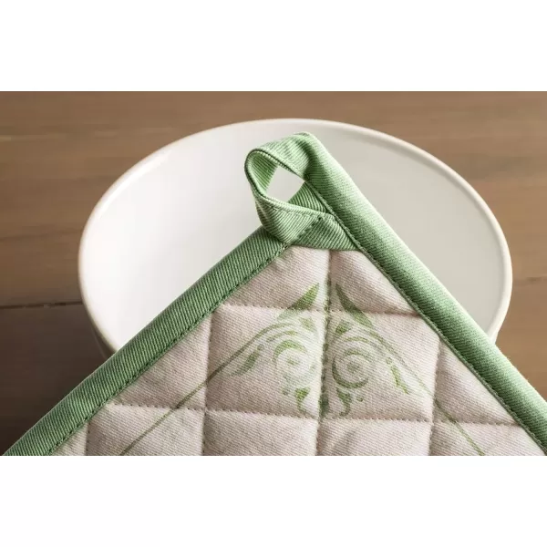imageMaison d Hermine Potholders 100 Cotton 8quotx8quot Hotpads Heat Resistant with Loop Pot Holder Baking Grilling Home Handling Hot Pans Botanical Fresh  SpringSummer16  Jardin Du Roy