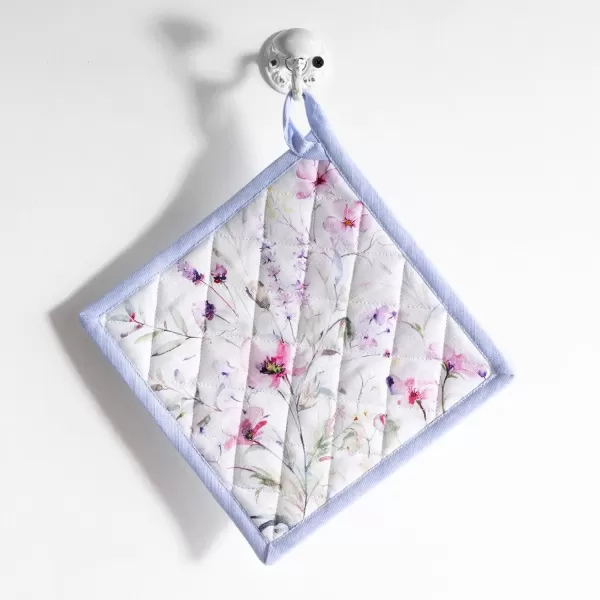 imageMaison d Hermine Potholders 100 Cotton 8quotx8quot Hotpads Heat Resistant with Loop Pot Holder Baking Grilling Home Handling Hot Pans Botanical Fresh  SpringSummerSummer Floral