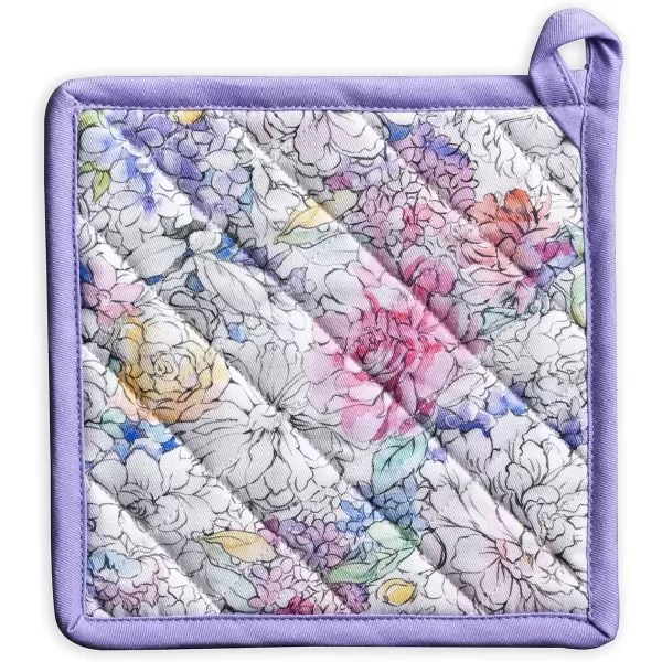 imageMaison d Hermine Potholders 100 Cotton 8quotx8quot Hotpads Heat Resistant with Loop Pot Holder Baking Grilling Home Handling Hot Pans Botanical Fresh  SpringSummer36  Floral Love