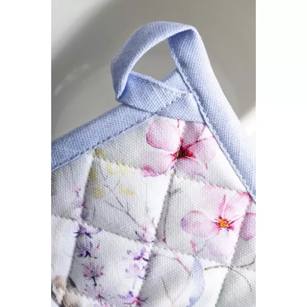 imageMaison d Hermine Potholders 100 Cotton 8quotx8quot Hotpads Heat Resistant with Loop Pot Holder Baking Grilling Home Handling Hot Pans Botanical Fresh  SpringSummerSummer Floral
