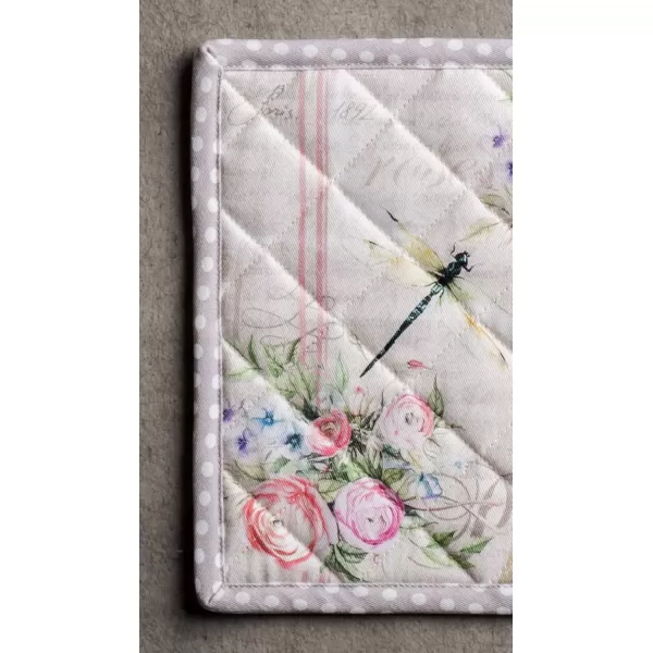 imageMaison d Hermine Potholders 100 Cotton 8quotx8quot Hotpads Heat Resistant with Loop Pot Holder Baking Grilling Home Handling Hot Pans Botanical Fresh  SpringSummer23  Champ De Mars