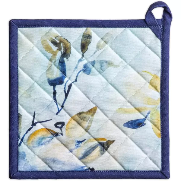 imageMaison d Hermine Potholders 100 Cotton 8quotx8quot Hotpads Heat Resistant with Loop Pot Holder Baking Grilling Home Handling Hot Pans Botanical Fresh  SpringSummer25  Lazy Summer Days