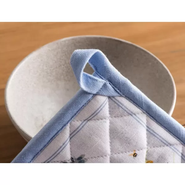 imageMaison d Hermine Potholders 100 Cotton 8quotx8quot Hotpads Heat Resistant with Loop Pot Holder Baking Grilling Home Handling Hot Pans Botanical Fresh  SpringSummer9  Fleurs De Mai