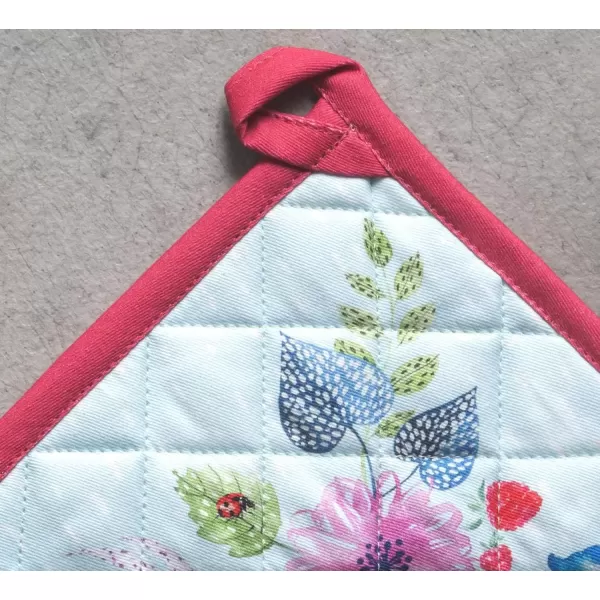 imageMaison d Hermine Potholders 100 Cotton 8quotx8quot Hotpads Heat Resistant with Loop Pot Holder Baking Grilling Home Handling Hot Pans Botanical Fresh  SpringSummer32  Jardin Dete  Mint
