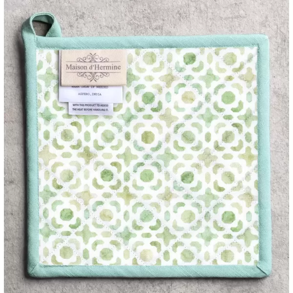 imageMaison d Hermine Potholders 100 Cotton 8quotx8quot Hotpads Heat Resistant with Loop Pot Holder Baking Grilling Home Handling Hot Pans Botanical Fresh  SpringSummer14  Just Floral
