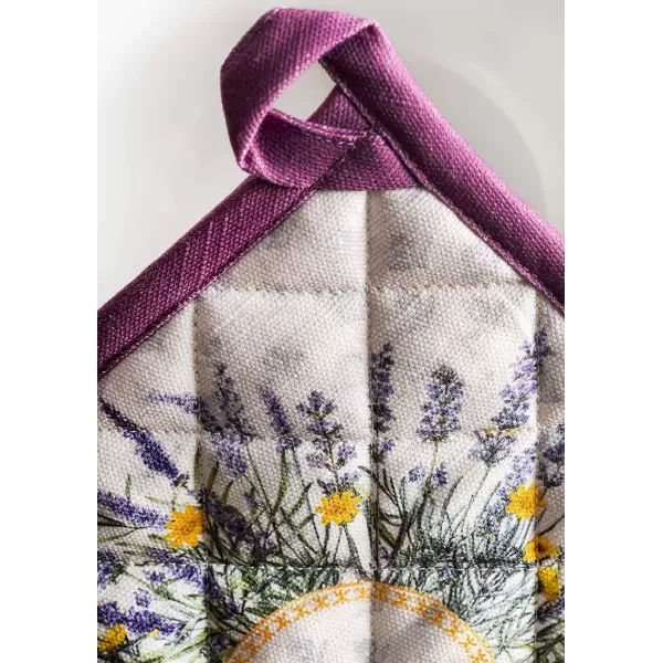 imageMaison d Hermine Potholders 100 Cotton 8quotx8quot Hotpads Heat Resistant with Loop Pot Holder Baking Grilling Home Handling Hot Pans Botanical Fresh  SpringSummer15  Fanny Lavender