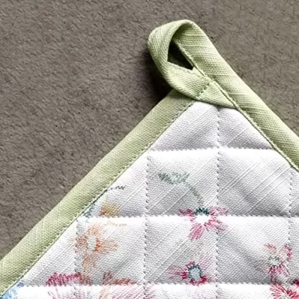 imageMaison d Hermine Potholders 100 Cotton 8quotx8quot Hotpads Heat Resistant with Loop Pot Holder Baking Grilling Home Handling Hot Pans Botanical Fresh  SpringSummer52  Paradise Island