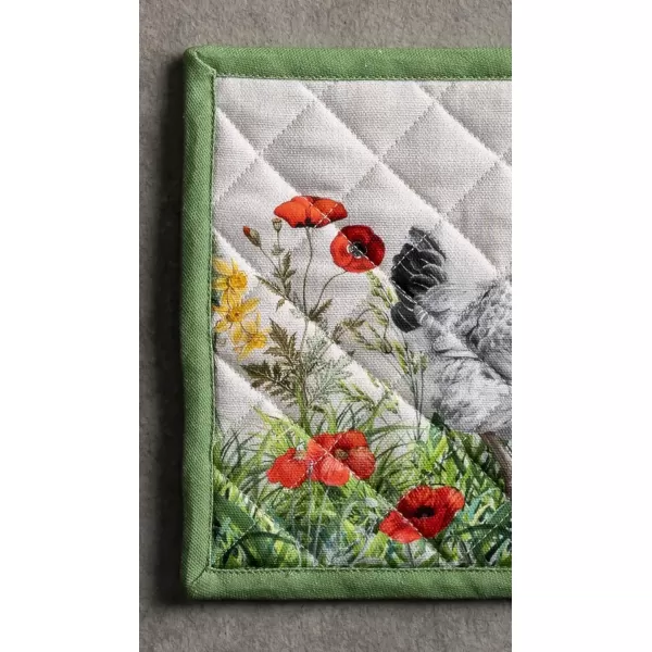imageMaison d Hermine Potholders 100 Cotton 8quotx8quot Hotpads Heat Resistant with Loop Pot Holder Baking Grilling Home Handling Hot Pans Botanical Fresh  SpringSummer18  Basse Cour