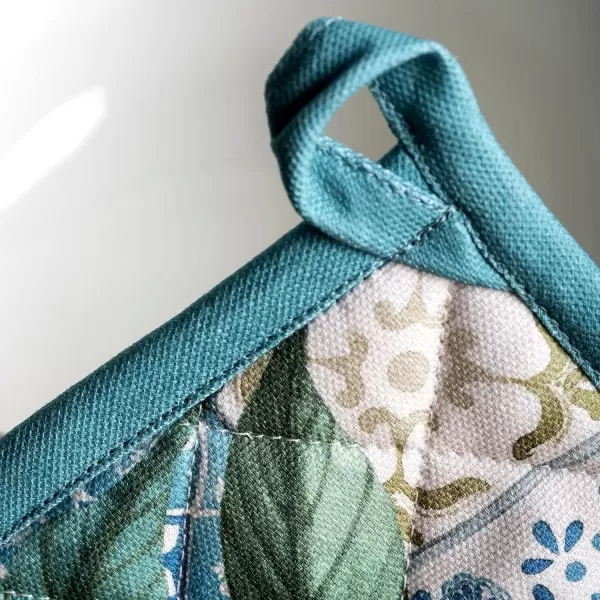 imageMaison d Hermine Potholders 100 Cotton 8quotx8quot Hotpads Heat Resistant with Loop Pot Holder Baking Grilling Home Handling Hot Pans Botanical Fresh  SpringSummer12  Agrume