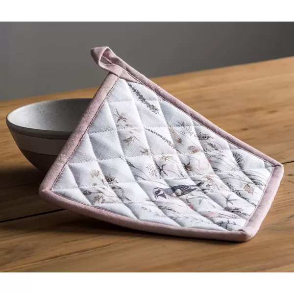 imageMaison d Hermine Potholders 100 Cotton 8quotx8quot Hotpads Heat Resistant with Loop Pot Holder Baking Grilling Home Handling Hot Pans Botanical Fresh  SpringSummer31  Meadow Florals  Brown