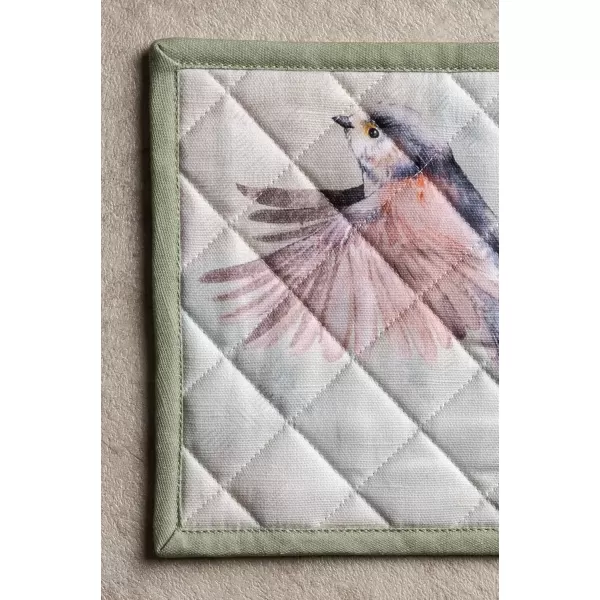 imageMaison d Hermine Potholders 100 Cotton 8quotx8quot Hotpads Heat Resistant with Loop Pot Holder Baking Grilling Home Handling Hot Pans Botanical Fresh  SpringSummer26  Flying Birds