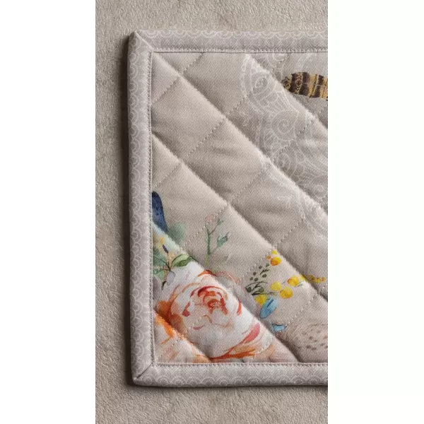 imageMaison d Hermine Potholders 100 Cotton 8quotx8quot Hotpads Heat Resistant with Loop Pot Holder Baking Grilling Home Handling Hot Pans Botanical Fresh  SpringSummer50  Ibiza  Beige