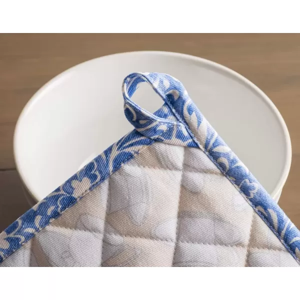 imageMaison d Hermine Potholders 100 Cotton 8quotx8quot Hotpads Heat Resistant with Loop Pot Holder Baking Grilling Home Handling Hot Pans Botanical Fresh  SpringSummer2  Canton