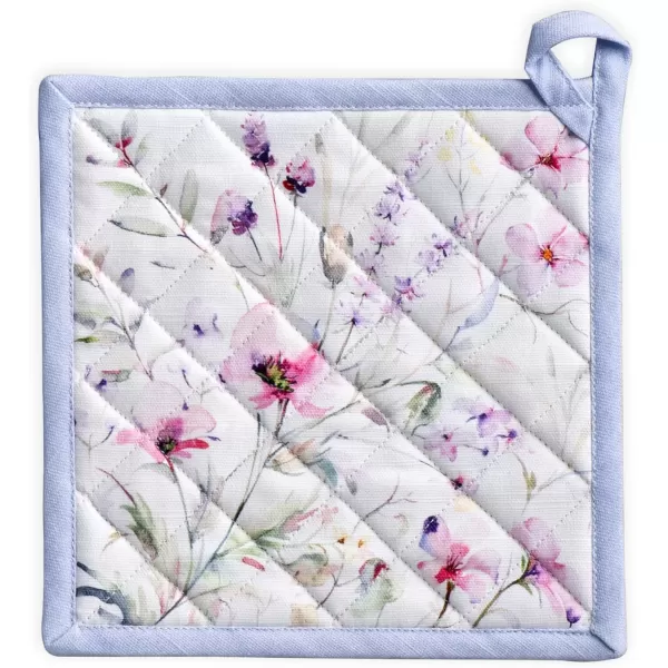 imageMaison d Hermine Potholders 100 Cotton 8quotx8quot Hotpads Heat Resistant with Loop Pot Holder Baking Grilling Home Handling Hot Pans Botanical Fresh  SpringSummerSummer Floral