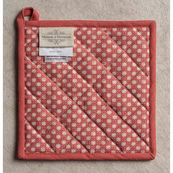 imageMaison d Hermine Potholders 100 Cotton 8quotx8quot Hotpads Heat Resistant with Loop Pot Holder Baking Grilling Home Handling Hot Pans Botanical Fresh  SpringSummer13  Provence