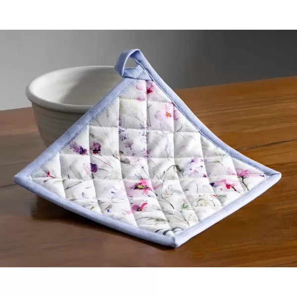 imageMaison d Hermine Potholders 100 Cotton 8quotx8quot Hotpads Heat Resistant with Loop Pot Holder Baking Grilling Home Handling Hot Pans Botanical Fresh  SpringSummerSummer Floral