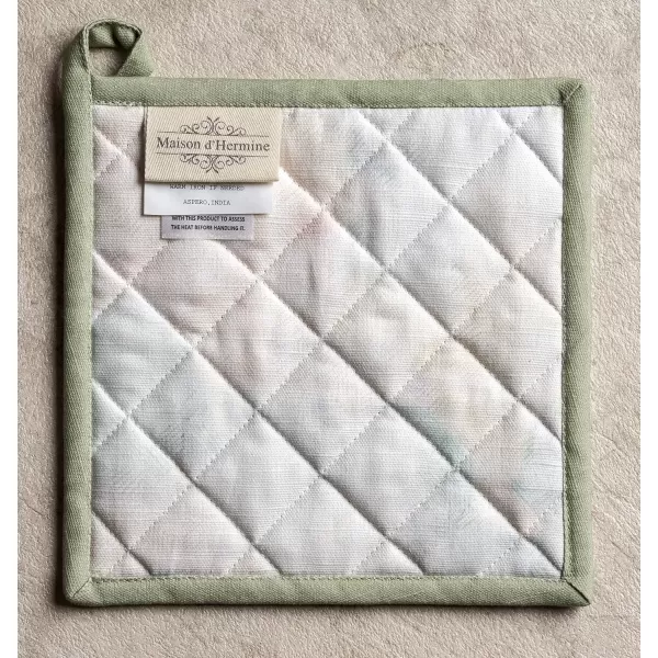 imageMaison d Hermine Potholders 100 Cotton 8quotx8quot Hotpads Heat Resistant with Loop Pot Holder Baking Grilling Home Handling Hot Pans Botanical Fresh  SpringSummer26  Flying Birds