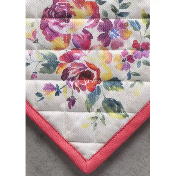 imageMaison d Hermine Potholders 100 Cotton 8quotx8quot Hotpads Heat Resistant with Loop Pot Holder Baking Grilling Home Handling Hot Pans Botanical Fresh  SpringSummer38  Rose Garden