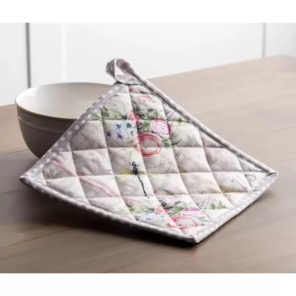 imageMaison d Hermine Potholders 100 Cotton 8quotx8quot Hotpads Heat Resistant with Loop Pot Holder Baking Grilling Home Handling Hot Pans Botanical Fresh  SpringSummer23  Champ De Mars