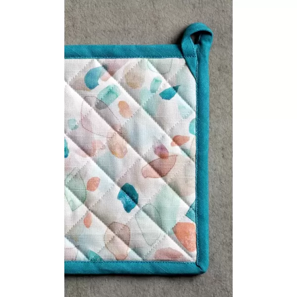 imageMaison d Hermine Potholders 100 Cotton 8quotx8quot Hotpads Heat Resistant with Loop Pot Holder Baking Grilling Home Handling Hot Pans Botanical Fresh  SpringSummer45  Summer Picnic