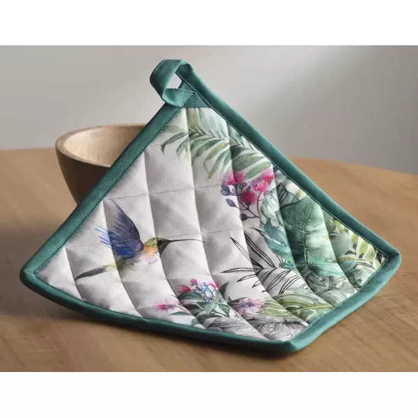 imageMaison d Hermine Potholders 100 Cotton 8quotx8quot Hotpads Heat Resistant with Loop Pot Holder Baking Grilling Home Handling Hot Pans Botanical Fresh  SpringSummer11  Tropiques