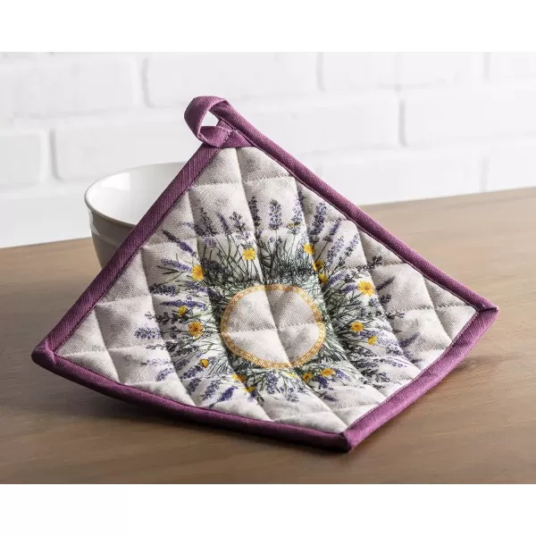 imageMaison d Hermine Potholders 100 Cotton 8quotx8quot Hotpads Heat Resistant with Loop Pot Holder Baking Grilling Home Handling Hot Pans Botanical Fresh  SpringSummer15  Fanny Lavender