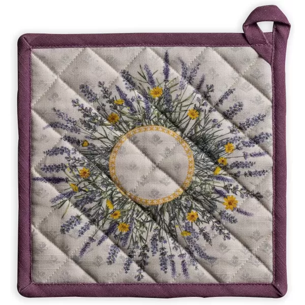 imageMaison d Hermine Potholders 100 Cotton 8quotx8quot Hotpads Heat Resistant with Loop Pot Holder Baking Grilling Home Handling Hot Pans Botanical Fresh  SpringSummer15  Fanny Lavender