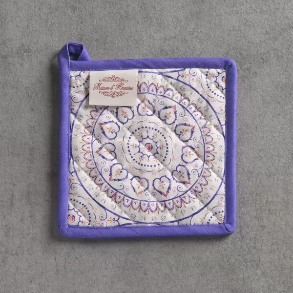 imageMaison d Hermine Potholders 100 Cotton 8quotx8quot Hotpads Heat Resistant with Loop Pot Holder Baking Grilling Home Handling Hot Pans Botanical Fresh  SpringSummer51  Mandala