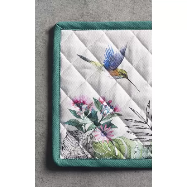 imageMaison d Hermine Potholders 100 Cotton 8quotx8quot Hotpads Heat Resistant with Loop Pot Holder Baking Grilling Home Handling Hot Pans Botanical Fresh  SpringSummer11  Tropiques