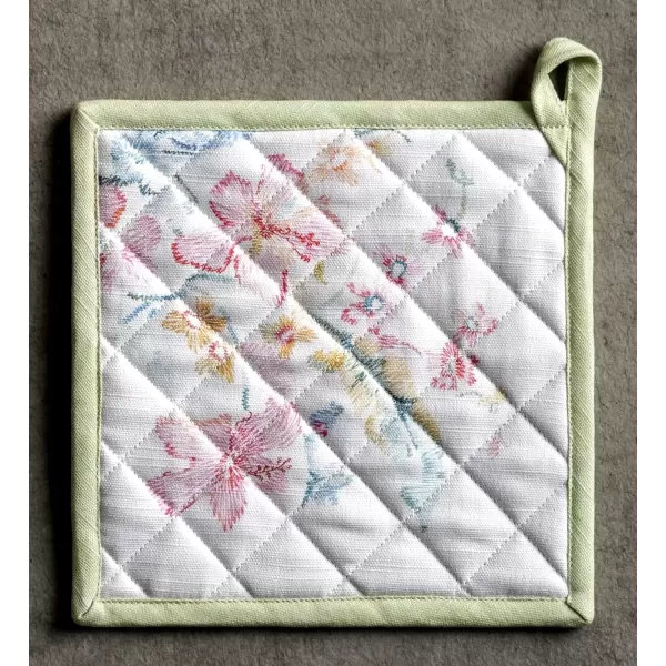 imageMaison d Hermine Potholders 100 Cotton 8quotx8quot Hotpads Heat Resistant with Loop Pot Holder Baking Grilling Home Handling Hot Pans Botanical Fresh  SpringSummer52  Paradise Island