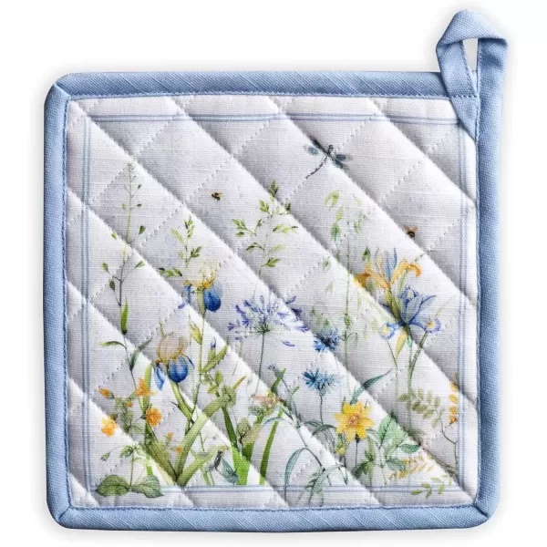 imageMaison d Hermine Potholders 100 Cotton 8quotx8quot Hotpads Heat Resistant with Loop Pot Holder Baking Grilling Home Handling Hot Pans Botanical Fresh  SpringSummer9  Fleurs De Mai