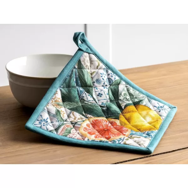 imageMaison d Hermine Potholders 100 Cotton 8quotx8quot Hotpads Heat Resistant with Loop Pot Holder Baking Grilling Home Handling Hot Pans Botanical Fresh  SpringSummer12  Agrume