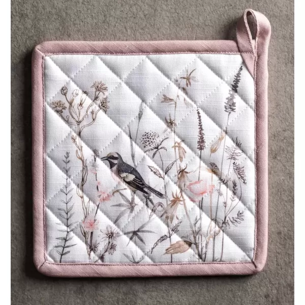 imageMaison d Hermine Potholders 100 Cotton 8quotx8quot Hotpads Heat Resistant with Loop Pot Holder Baking Grilling Home Handling Hot Pans Botanical Fresh  SpringSummer31  Meadow Florals  Brown