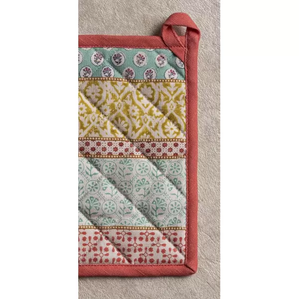 imageMaison d Hermine Potholders 100 Cotton 8quotx8quot Hotpads Heat Resistant with Loop Pot Holder Baking Grilling Home Handling Hot Pans Botanical Fresh  SpringSummer13  Provence