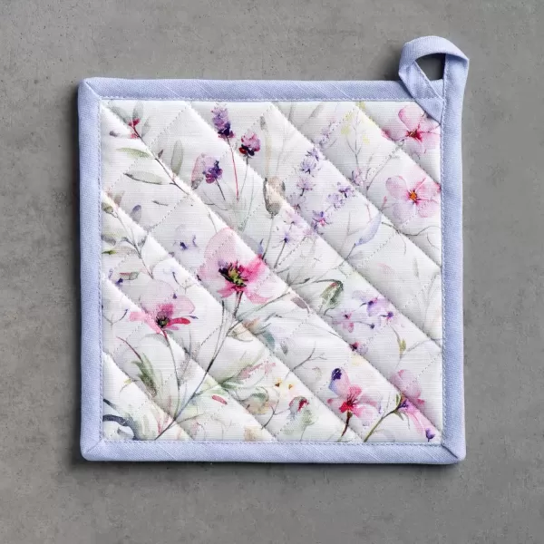 imageMaison d Hermine Potholders 100 Cotton 8quotx8quot Hotpads Heat Resistant with Loop Pot Holder Baking Grilling Home Handling Hot Pans Botanical Fresh  SpringSummerSummer Floral