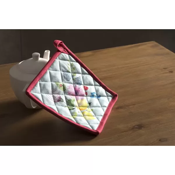 imageMaison d Hermine Potholders 100 Cotton 8quotx8quot Hotpads Heat Resistant with Loop Pot Holder Baking Grilling Home Handling Hot Pans Botanical Fresh  SpringSummer32  Jardin Dete  Mint