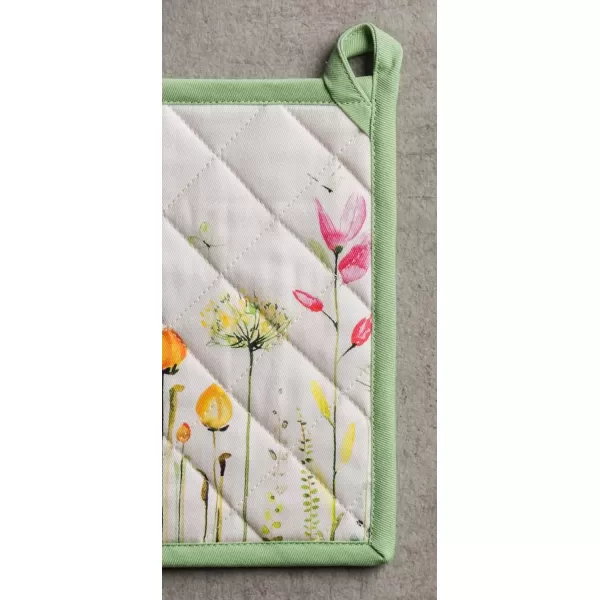 imageMaison d Hermine Potholders 100 Cotton 8quotx8quot Hotpads Heat Resistant with Loop Pot Holder Baking Grilling Home Handling Hot Pans Botanical Fresh  SpringSummer7  Botanical Fresh