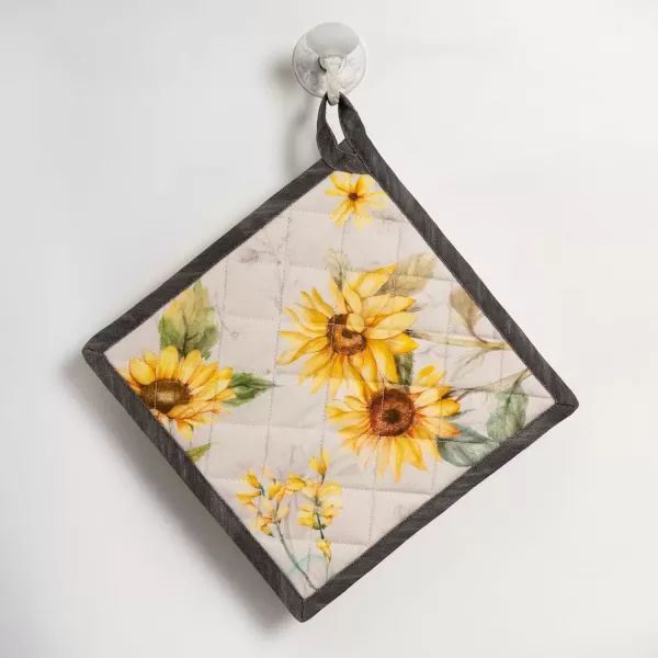 imageMaison d Hermine Potholders 100 Cotton 8quotx8quot Hotpads Heat Resistant with Loop Pot Holder Baking Grilling Home Handling Hot Pans Botanical Fresh  SpringSummerCandice